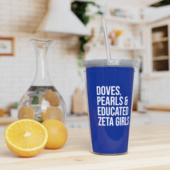 Doves Pearls & Educated Zeta Girls 20oz Tumbler - Blue