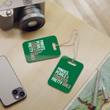 Pinkies Pearls & Educated Pretty Girls Luggage Tags - Green