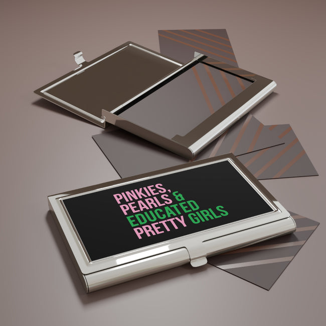 Pinkies Pearls & Educated Pretty Girls Business Card Holder