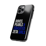 Doves, Pearls & Educated Zeta Girls Black Case for iPhone®