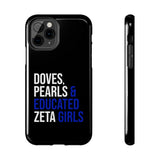 Doves, Pearls & Educated Zeta Girls Black Case for iPhone®