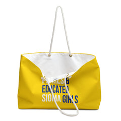 Poodles, Pearls & Educated Sigma Girls Weekender Bag - Yellow