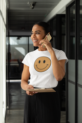 Smiley Happy Face T-Shirt - Light Brown