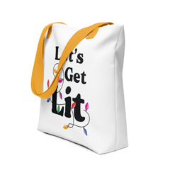 Let's Get Lit Christmas Tote Bag