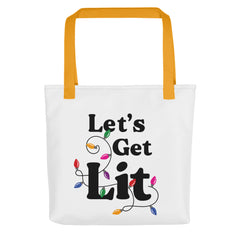 Let's Get Lit Christmas Tote Bag