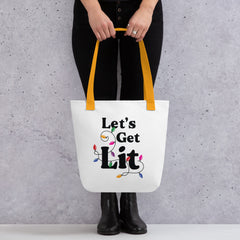 Let's Get Lit Christmas Tote Bag