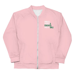 Pinkies Pearls & Educated Pretty Girls Bomber Jacket - Pink