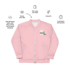 Pinkies Pearls & Educated Pretty Girls Bomber Jacket - Pink