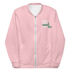 Pinkies Pearls & Educated Pretty Girls Bomber Jacket - Pink