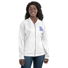 Doves Pearls & Educated Zeta Girls Bomber Jacket - White