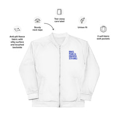 Doves Pearls & Educated Zeta Girls Bomber Jacket - White