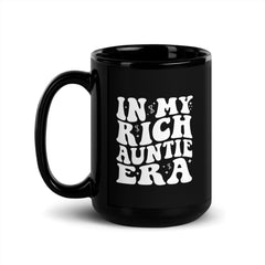 In My Rich Auntie Era Black Glossy Mug