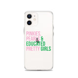 Pinkies Pearls & Educated Pretty Girls Clear iPhone Case
