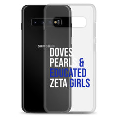 Doves, Pearls & Educated Zeta Girls Clear Case for Samsung®