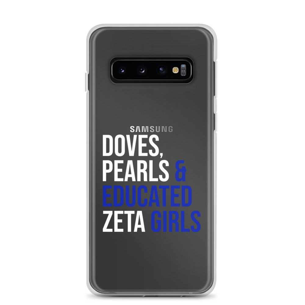 Doves, Pearls & Educated Zeta Girls Clear Case for Samsung®