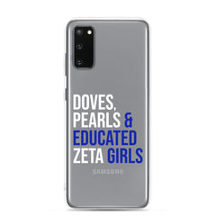 Doves, Pearls & Educated Zeta Girls Clear Case for Samsung®