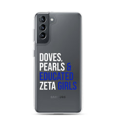 Doves, Pearls & Educated Zeta Girls Clear Case for Samsung®