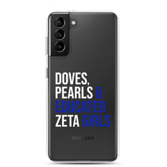 Doves, Pearls & Educated Zeta Girls Clear Case for Samsung®