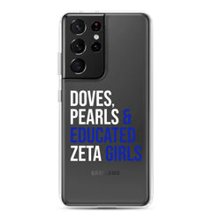 Doves, Pearls & Educated Zeta Girls Clear Case for Samsung®