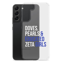 Doves, Pearls & Educated Zeta Girls Clear Case for Samsung®