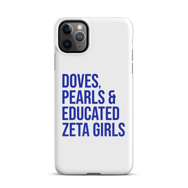Doves, Pearls & Educated Zeta Girls Snap case for iPhone®