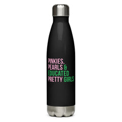 Pinkies Pearls & Educated Pretty Girls Stainless Steel Water Bottle