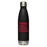Pyramids Pearls & Educated Delta Girls Stainless Steel Water Bottle - Red