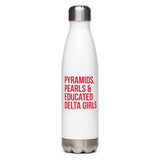 Pyramids Pearls & Educated Delta Girls Stainless Steel Water Bottle - Red
