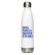 Doves Pearls & Educated Zeta Girls Stainless Steel Water Bottle