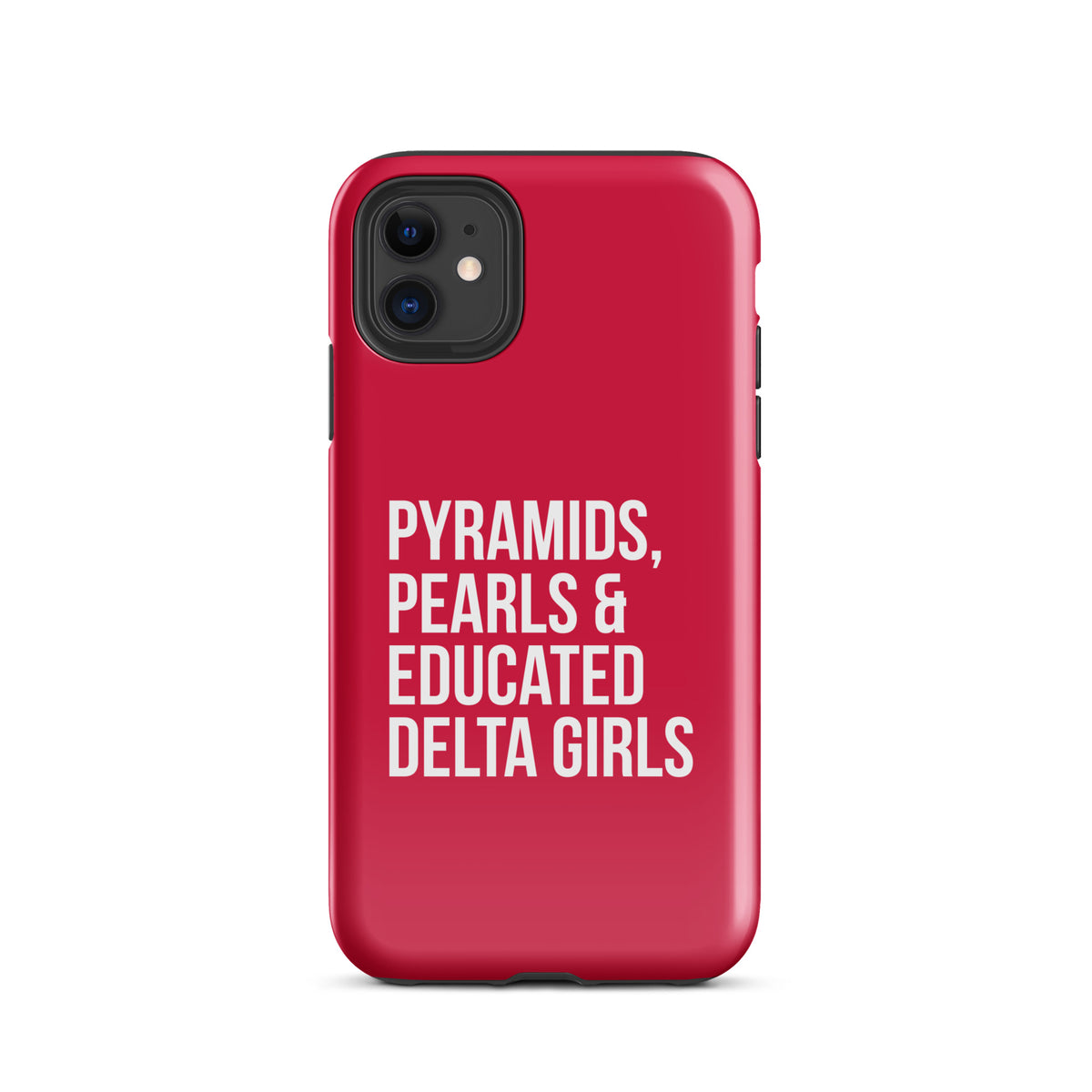 Pyramids Pearls & Educated Delta Girls Tough Case for iPhone® - Crimson & White