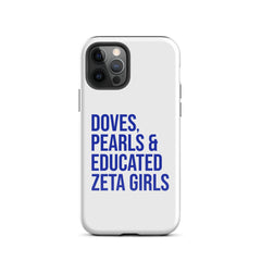 Doves, Pearls & Educated Zeta Girls Tough Case for iPhone®