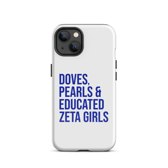 Doves, Pearls & Educated Zeta Girls Tough Case for iPhone®