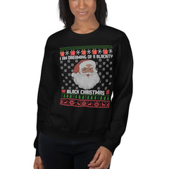 I Am Dreaming Of A Blackity Black Christmas Ugly Christmas Sweater - Black Santa