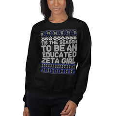 Tis The Season To Be An Educated Zeta Girl Ugly Christmas Sweater