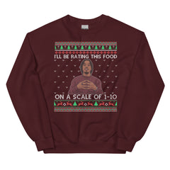 I'll Be Rating This Food On A Scale Of 1-10 Ugly Christmas Sweater