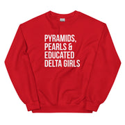 Pyramids Pearls & Educated Delta Girls Sweatshirt - White