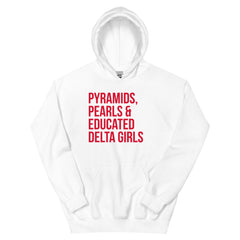 Pyramids Pearls & Educated Delta Girls Hoodie - Red