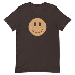 Smiley Happy Face T-Shirt - Light Brown