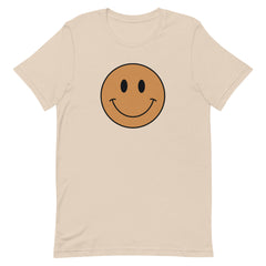 Smiley Happy Face T-Shirt - Light Brown