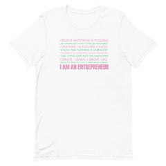 I Am An Entrepreneur T-Shirt - Pink & Green