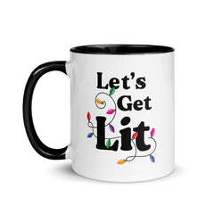 Let's Get Lit Christmas Accent Color Mug