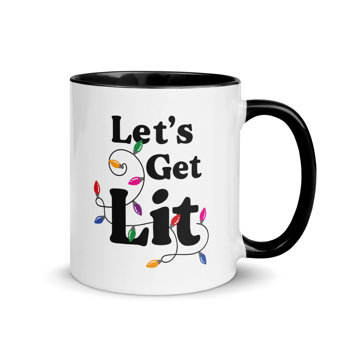 Let's Get Lit Christmas Accent Color Mug