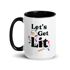 Let's Get Lit Christmas Accent Color Mug