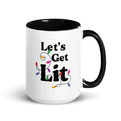 Let's Get Lit Christmas Accent Color Mug