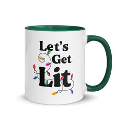 Let's Get Lit Christmas Accent Color Mug