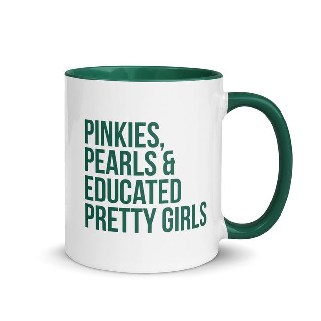 Pinkies Pearls & Educated Pretty Girls Accent Color Mug - Green