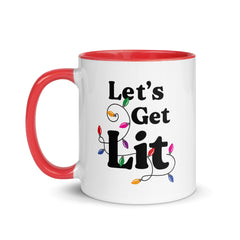 Let's Get Lit Christmas Accent Color Mug