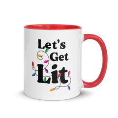 Let's Get Lit Christmas Accent Color Mug