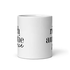 Rich Auntie Juice White Glossy Mug - Black