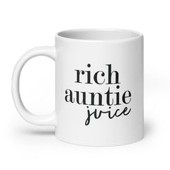 Rich Auntie Juice White Glossy Mug - Black